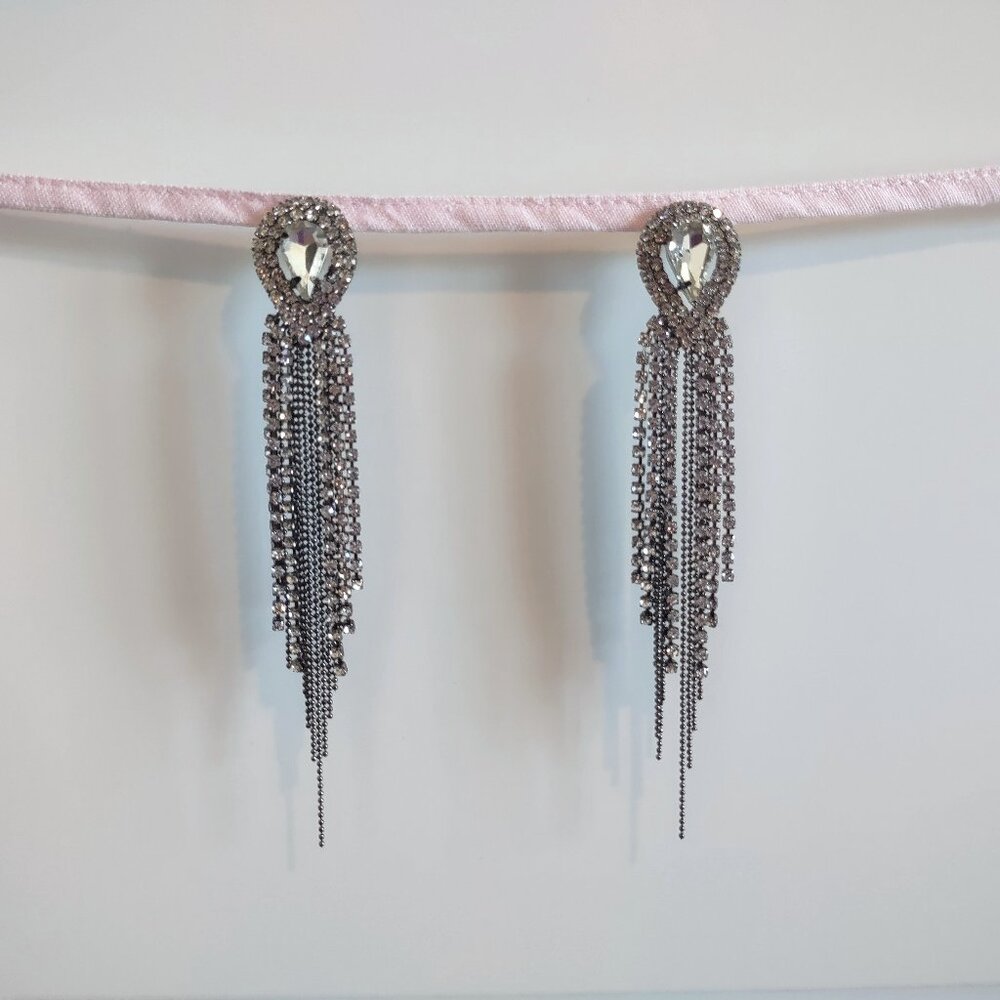 Vintage costume diamond party earrings